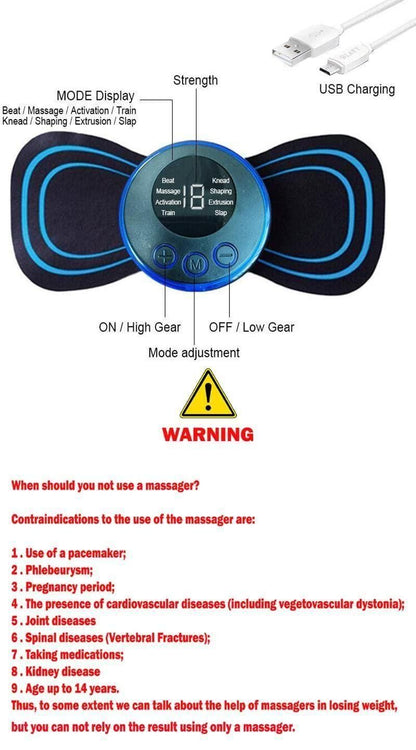 Mini Massager with 8 Modes & 19 Strength Levels 💆🏻‍♂️✨