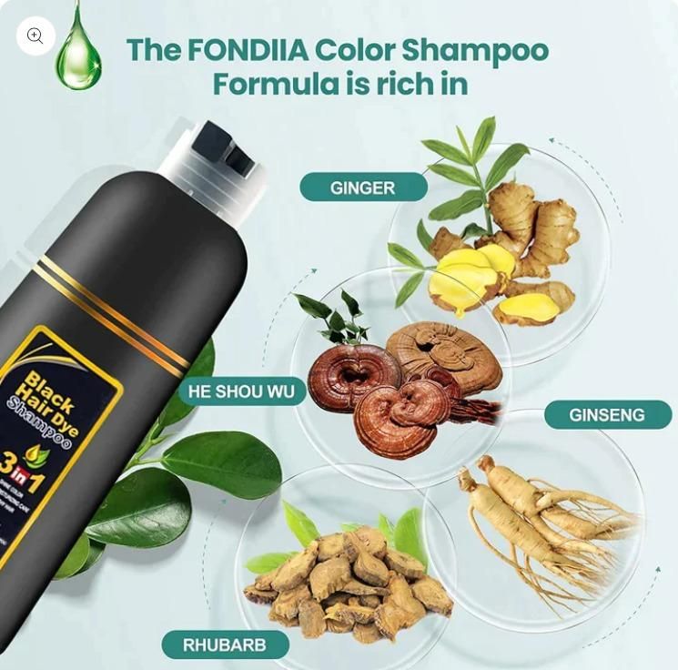 Unisex Instant Black Herbal Hair Dye Shampoo 3 in 1 (Pack of 2) 🖤