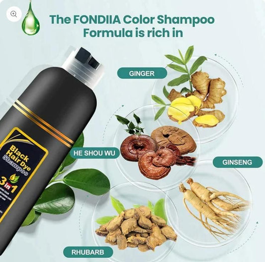 Unisex Instant Black Herbal Hair Dye Shampoo 3 in 1 (Pack of 2) 🖤