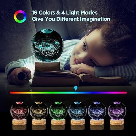 Galaxy Glow Crystal Lamp – 3D Color Changing Night Light 🌌