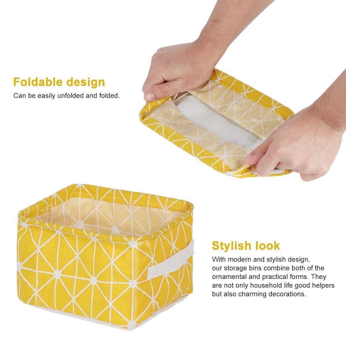 Foldable Storage Box Canvas Fabric Baskets with Handles (Pack of 4) 🧺✨