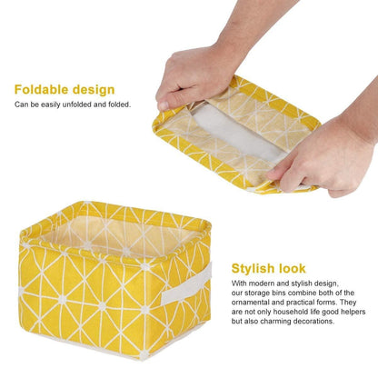 Foldable Storage Box Canvas Fabric Baskets with Handles (Pack of 4) 🧺✨