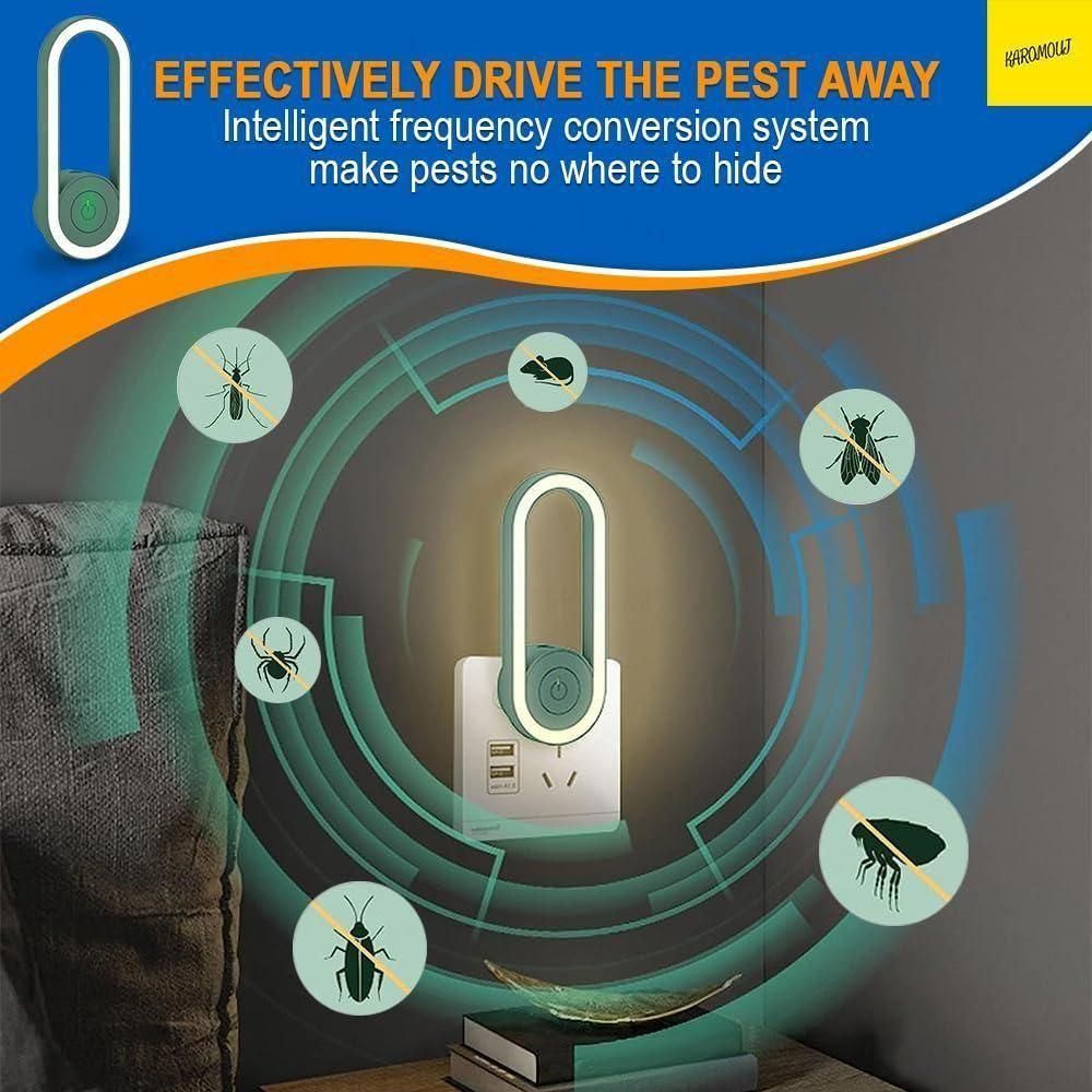 Mosquito Killer Bug Zapper Lamp with Plug-in Ultrasonic Pest Control 🦟