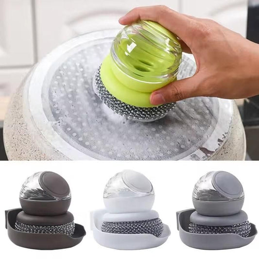 Kitchen Soap Dispenser with Attached Metal Scrubber 🧼
