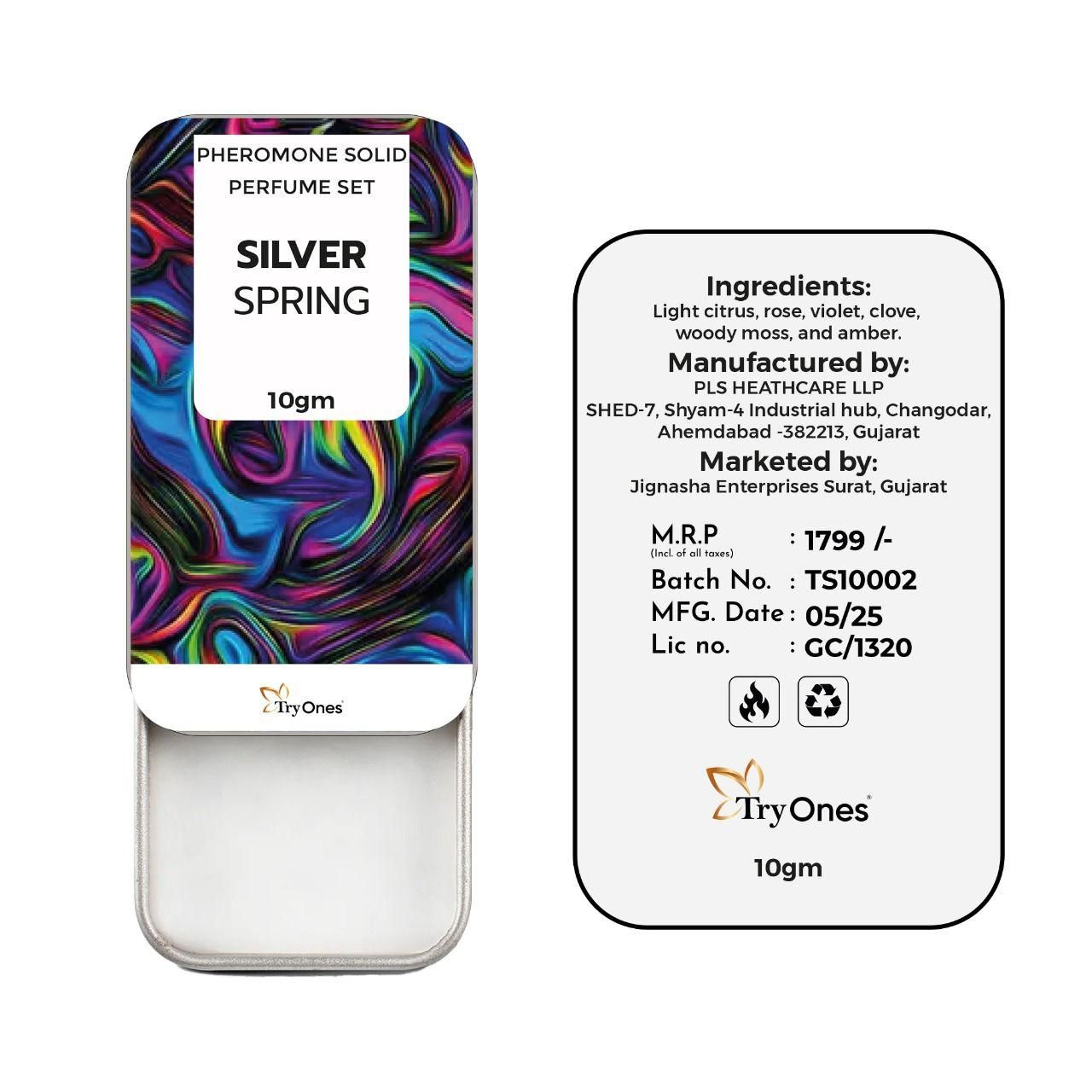 Pheromone Solid Perfume Set Silver Spring 20 gm (Pack of 2) 🌸