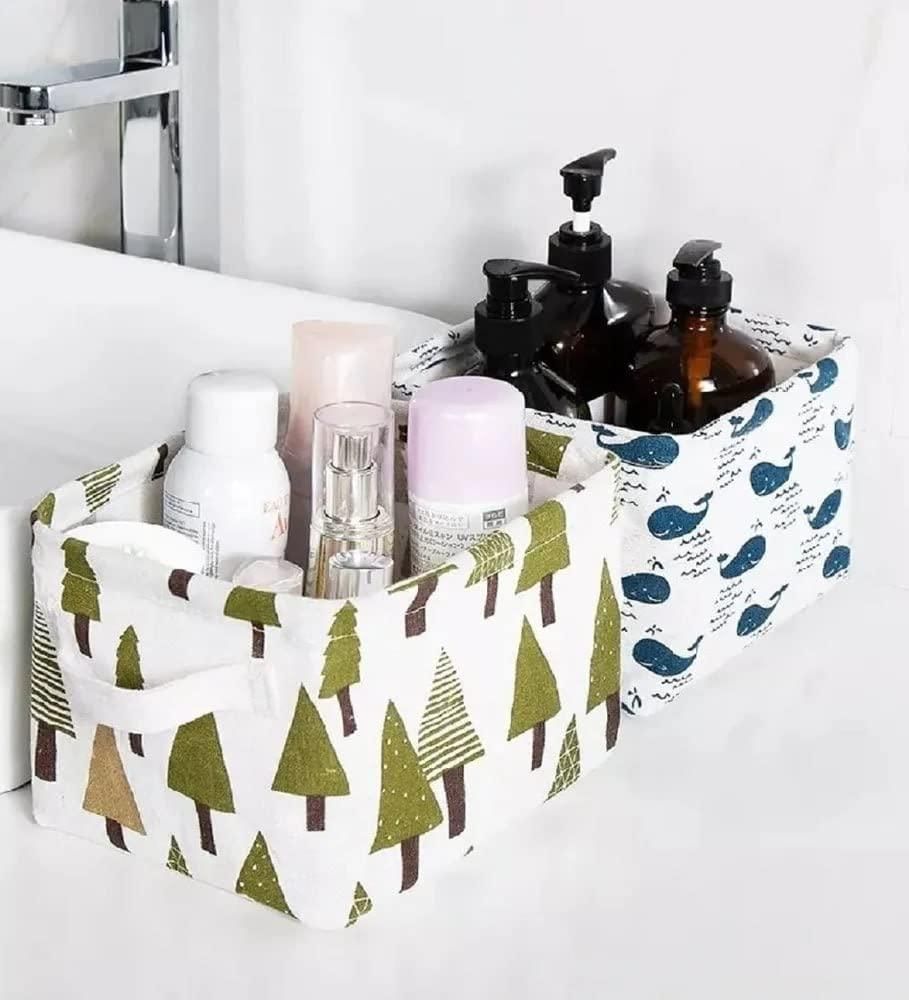 Foldable Storage Box Canvas Fabric Baskets with Handles (Pack of 4) 🧺✨