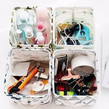 Foldable Storage Box Canvas Fabric Baskets with Handles (Pack of 4) 🧺✨